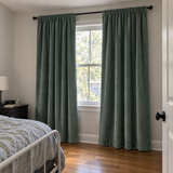 84 Inch Long Jade Green Velvet Curtains
