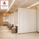 Coconut White Flame Retardant Velvet Curtains