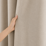 Cream Double-Sided Cotton Blend Blackout Curtains