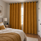 90 Inch Long Golden Ochre Velvet Curtains