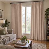 90 Inch Long Milk Tea Beige Velvet Curtains