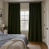 90 Inch Long Olive Green Velvet Curtains