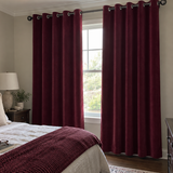 90 Inch Long Burgundy Red Velvet Curtains