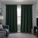 90 Inch Long Dark Green Velvet Curtains