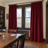 90 Inch Long Bordeaux Red Velvet Curtains