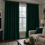 90 Inch Long Emerald Green Velvet Curtains