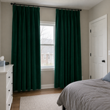 90 Inch Long Emerald Green Velvet Curtains