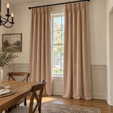 96 Inch Long French Beige Velvet Curtains