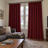 96 Inch Long Bordeaux Red Velvet Curtains