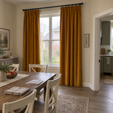 96 Inch Long Golden Ochre Velvet Curtains