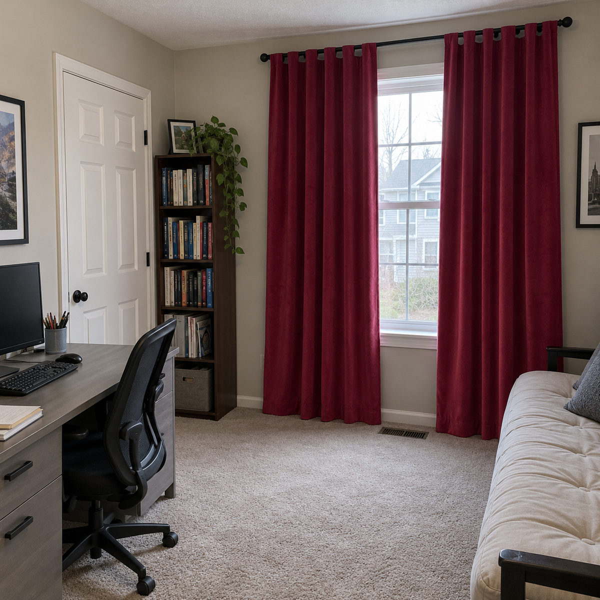 96 Inch Long Mulberry Red Velvet Curtains