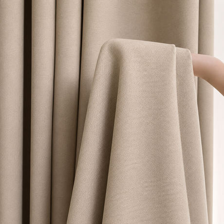 Warm Greige Linen Rod Pocket Curtains