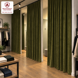 Avocado Green Flame Retardant Velvet Curtains