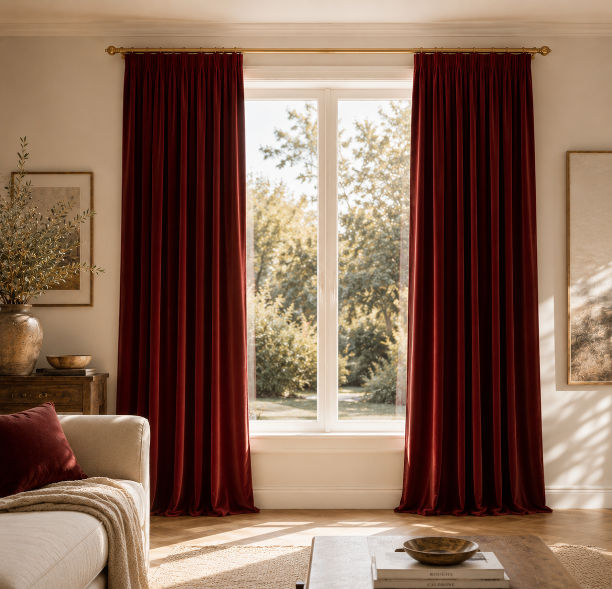 Rose Red Velvet Curtains