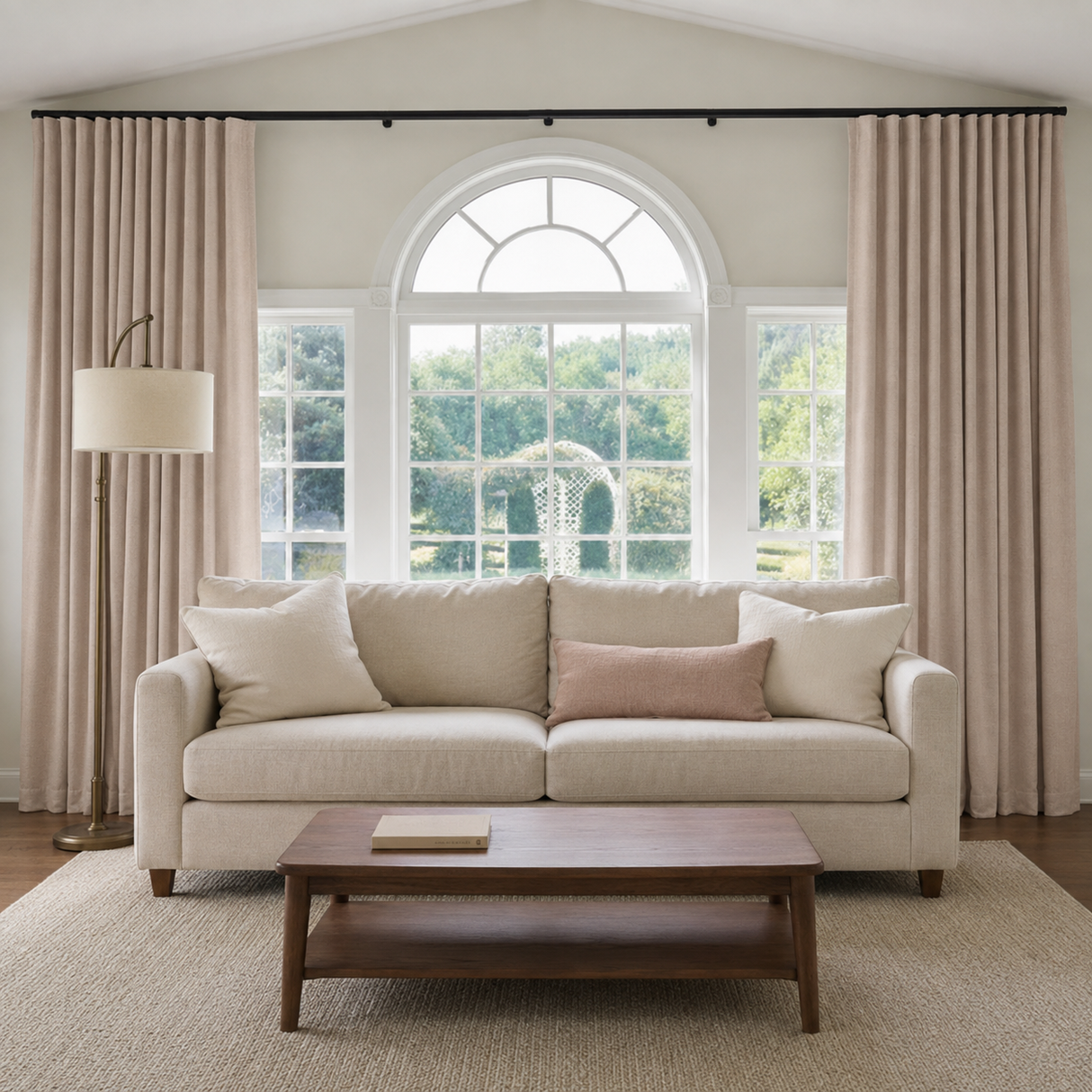 63 Inch Blush Pink Double-Sided Cotton Blend Blackout Curtains