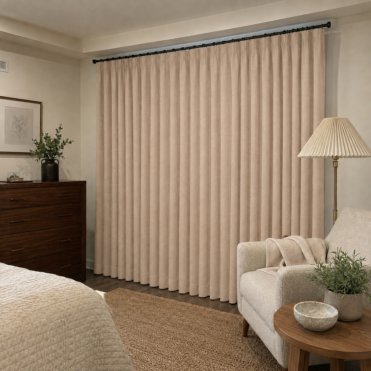 63 Inch Blush Pink Double-Sided Cotton Blend Blackout Curtains