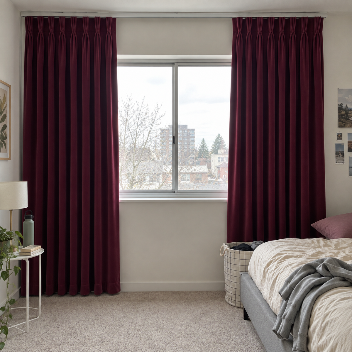 Burgundy Red Blackout Velvet Curtains
