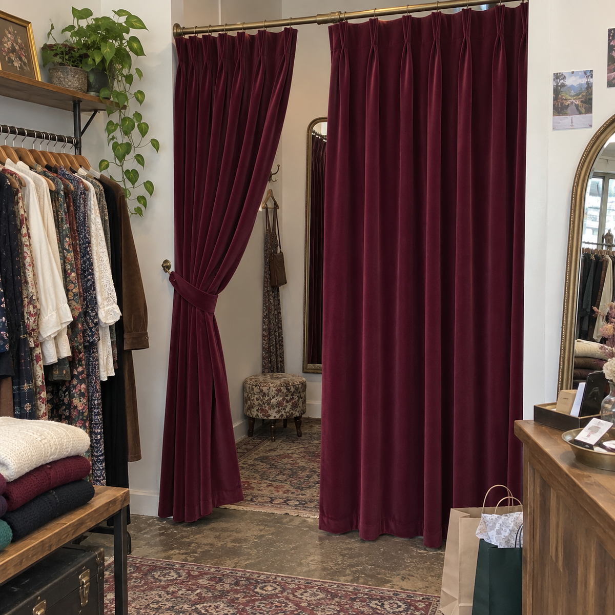 Burgundy Red Blackout Velvet Curtains