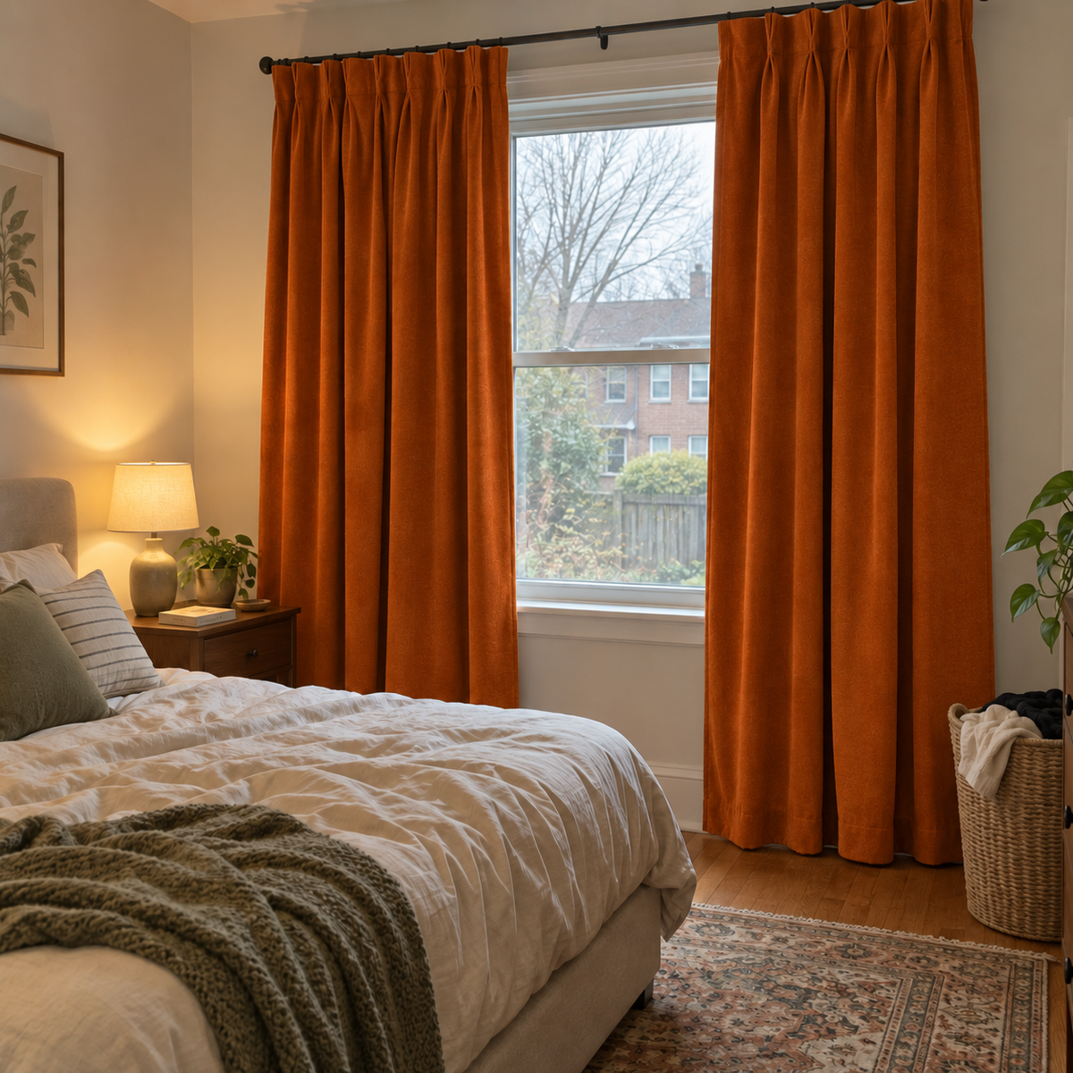 Burnt Sienna Velvet Curtains
