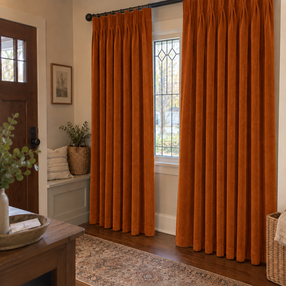 Burnt Sienna Velvet Curtains