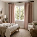 Blush Pink Double-Sided Cotton Blend Blackout Curtains