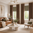 Mocha Brown Double-Sided Cotton Blend Blackout Grommet Top Curtains