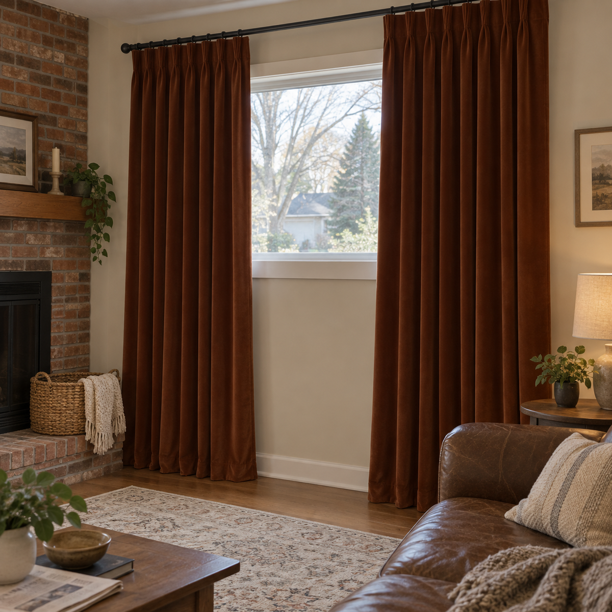 Chestnut Brown Velvet Curtains