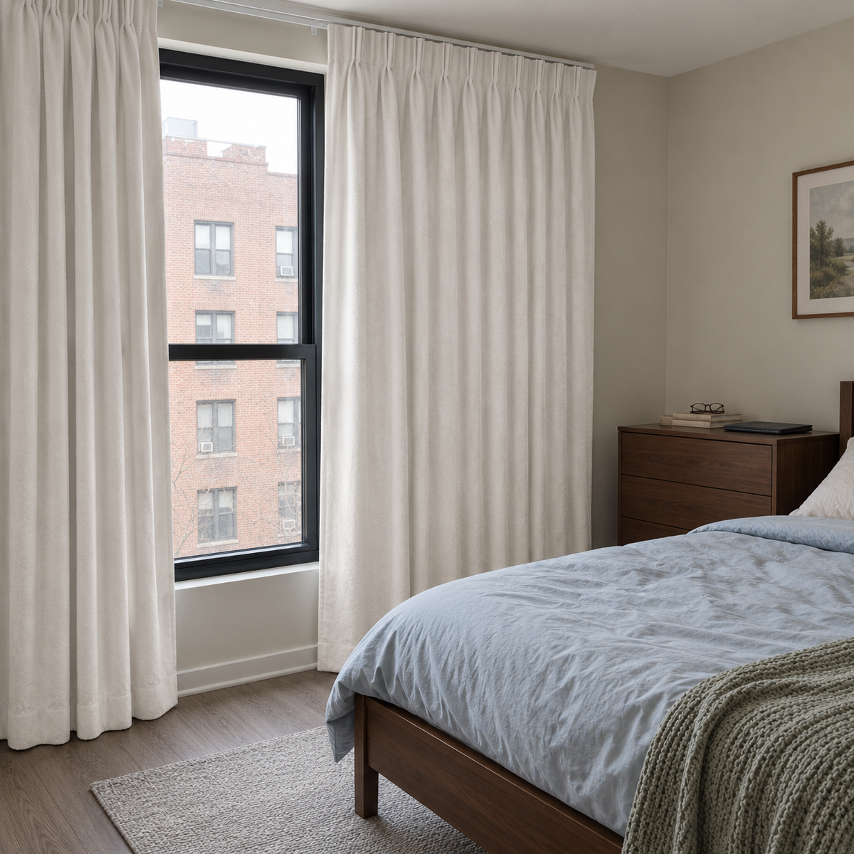 63 Inch Long Coconut White Velvet Curtains