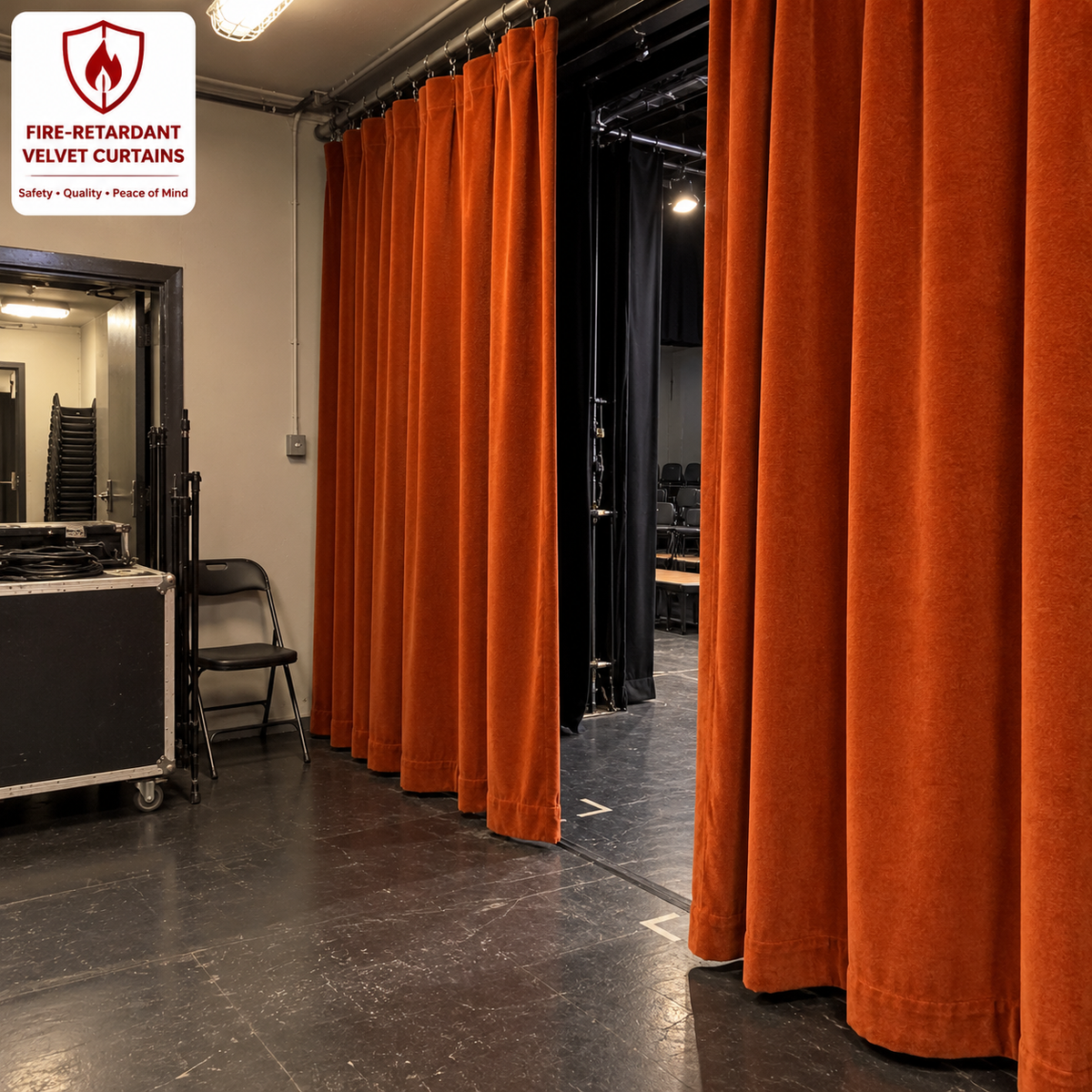Deep Scarlet Flame Retardant Velvet Curtains