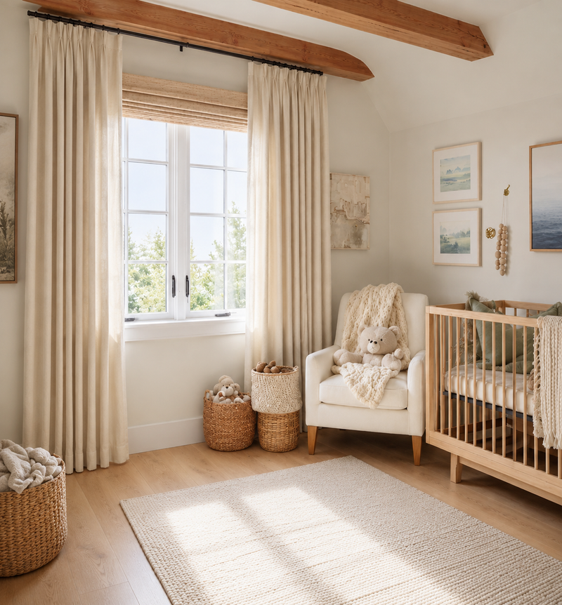 Cozy-neutral-nursery-with-wooden-accents