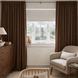 Mocha Brown Double-Sided Cotton Blend Blackout Pinch Pleat Curtains