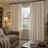 120 Inch Long Cream White Velvet Curtains