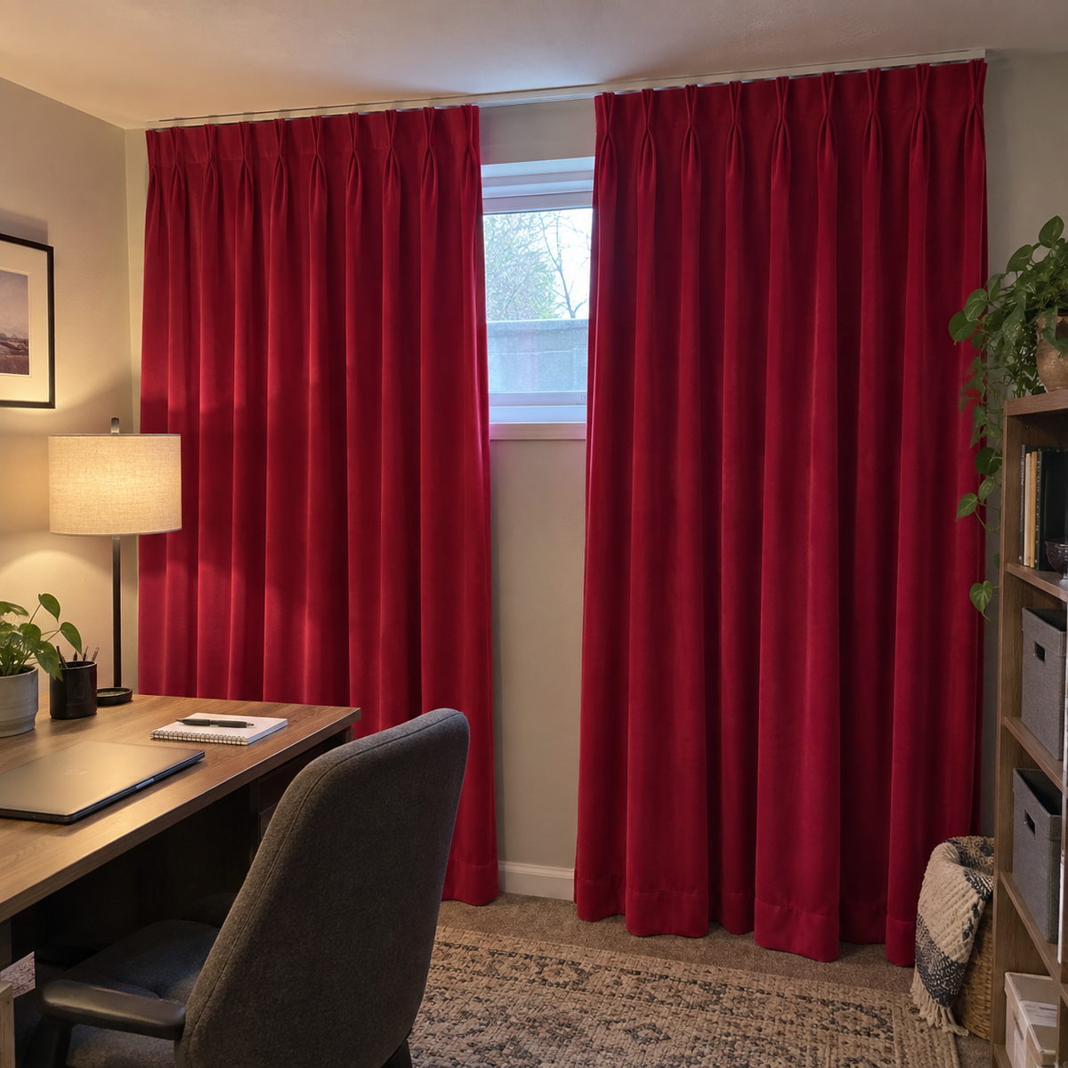 Crimson Red Blackout Velvet Curtains
