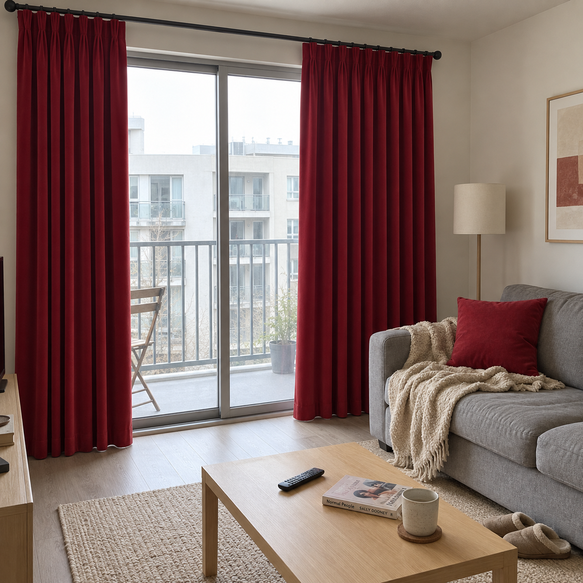 Crimson Red Blackout Velvet Curtains