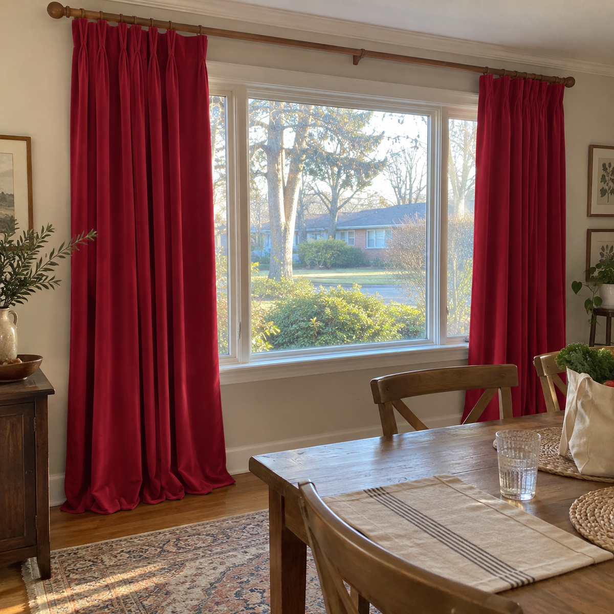 Crimson Red Blackout Velvet Curtains