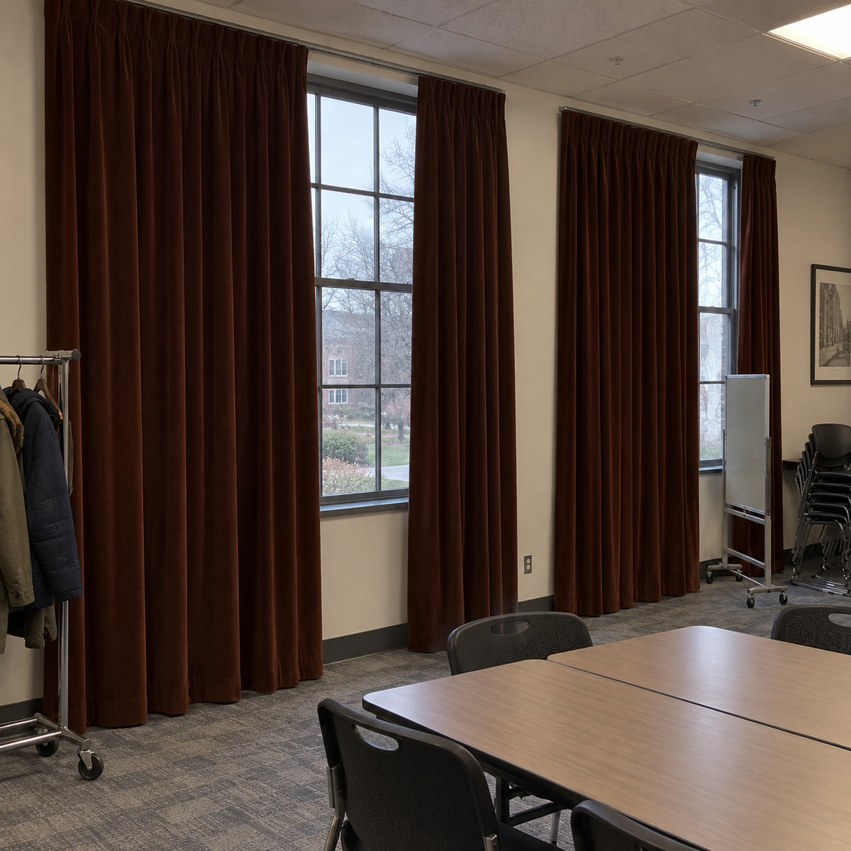 Dark Mahogany Velvet Curtains