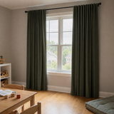 63 Inch Vintage Green Linen Curtains