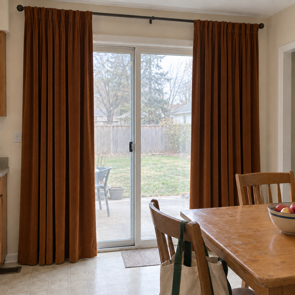 Chestnut Brown Velvet Curtains