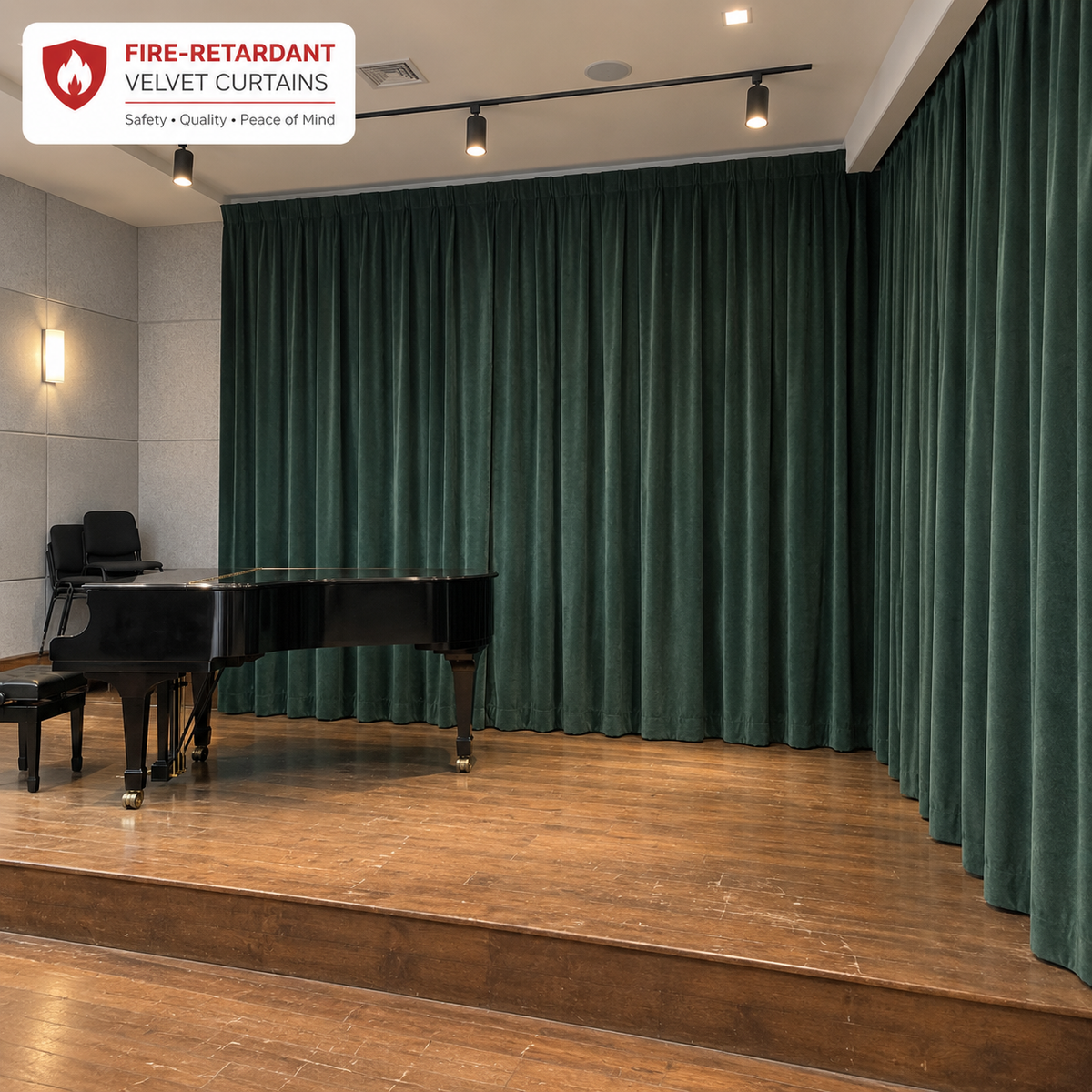 Jade Green Flame Retardant Velvet Curtains