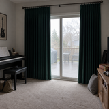 63 Inch Long Emerald Green Velvet Curtains