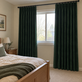 120 Inch Long Gemstone Green Velvet Curtains