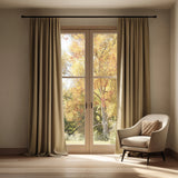French Beige Velvet Grommet Top Curtains