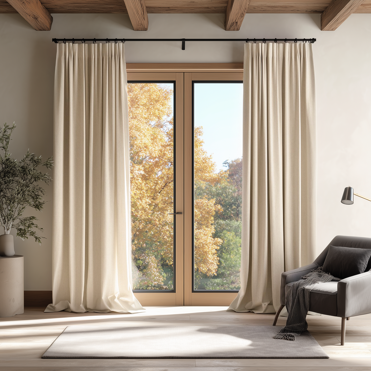 Frosted Pearl Cotton Linen Curtain