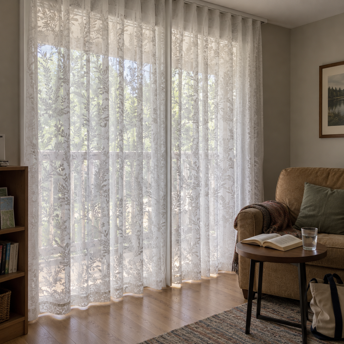 Moonshadow Botanical Heat-Reflective Sheer Curtain
