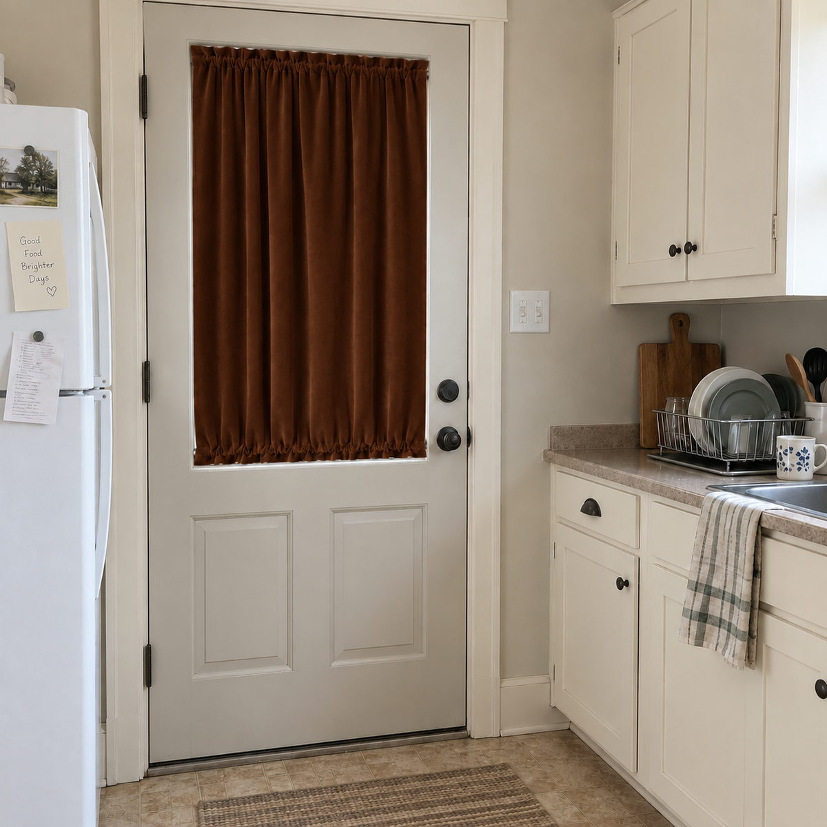 Dark Mahogany Velvet Door Curtain