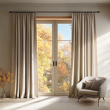 Light Almond Cotton Linen Curtain