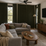 63 Inch Vintage Green Linen Curtains
