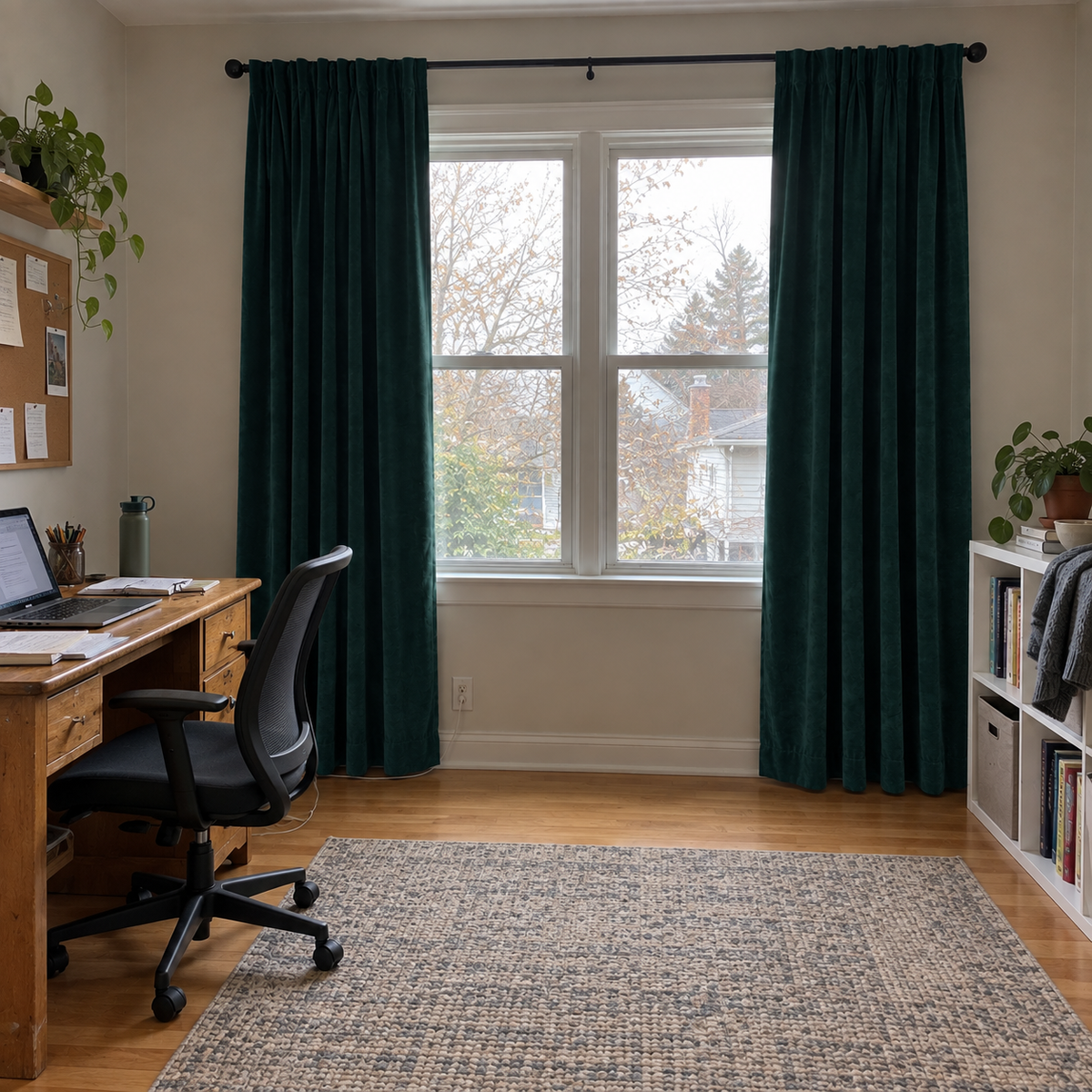 Dark Jade Green Blackout Velvet Curtains