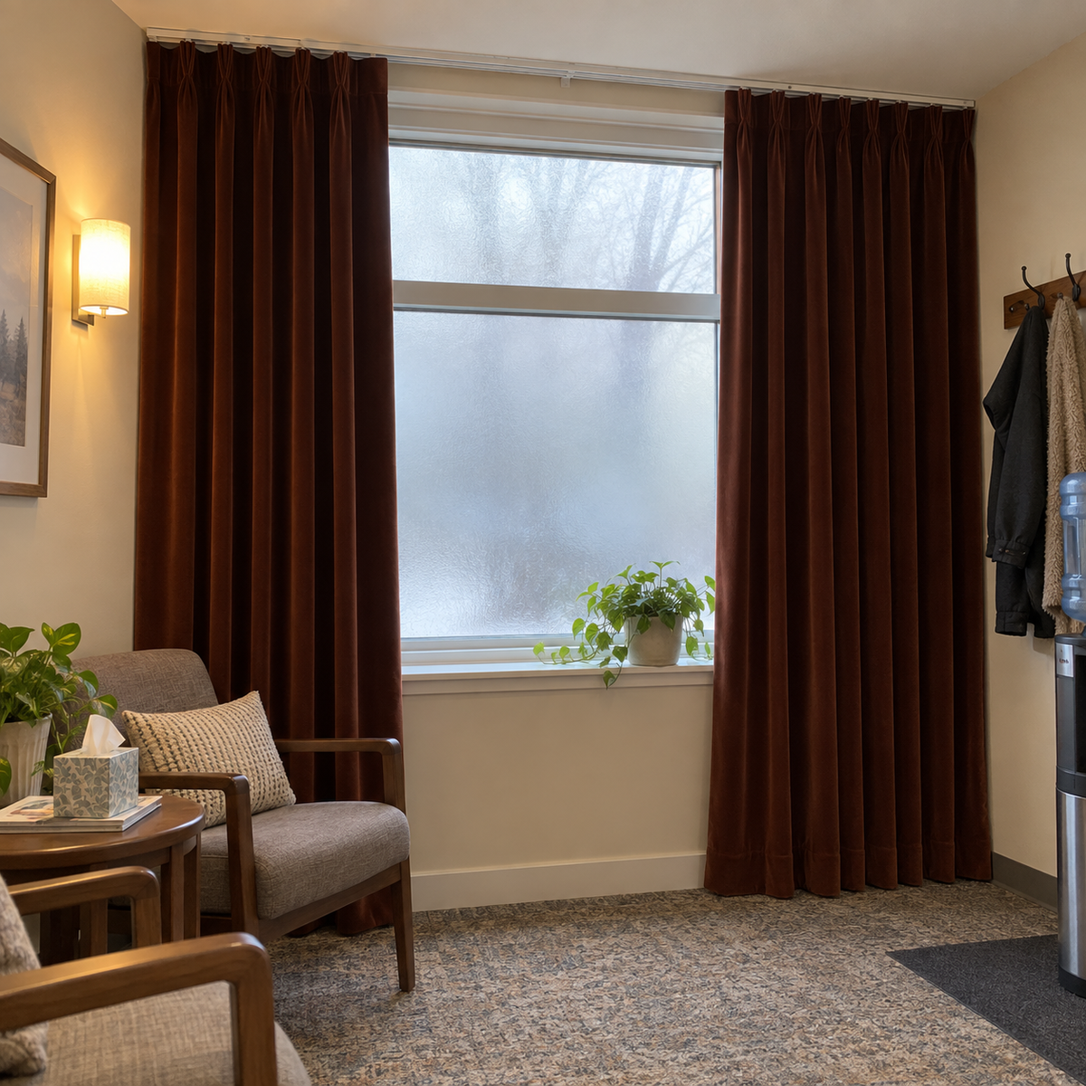 Dark Mahogany Velvet Curtains