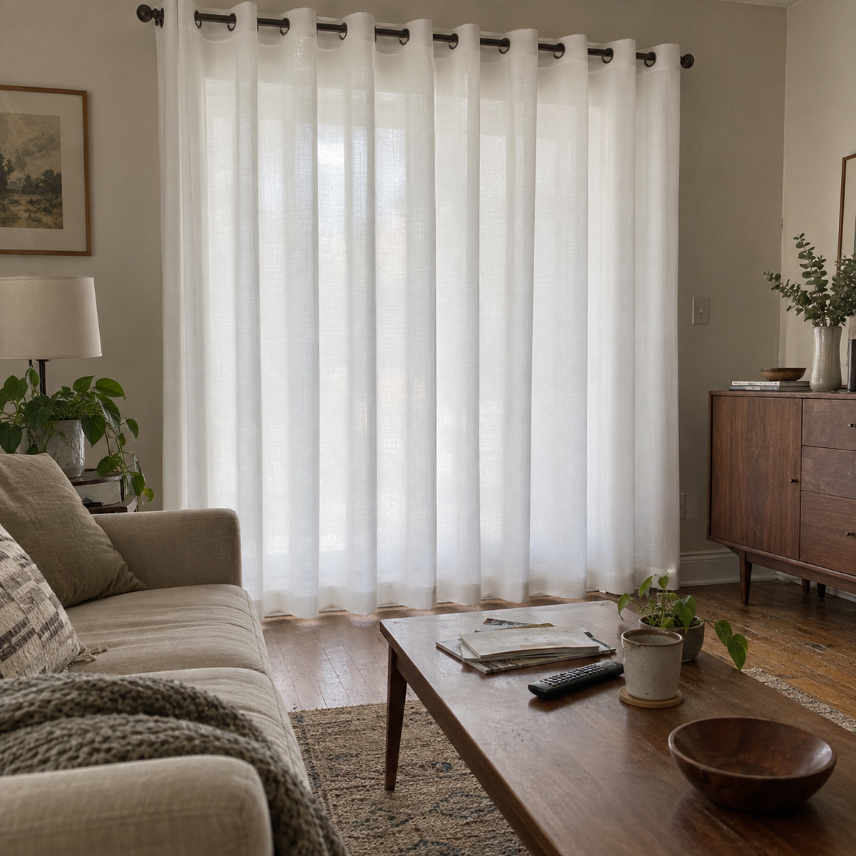 Pearly Waffle-Weave Heat-Reflective Sheer Curtain